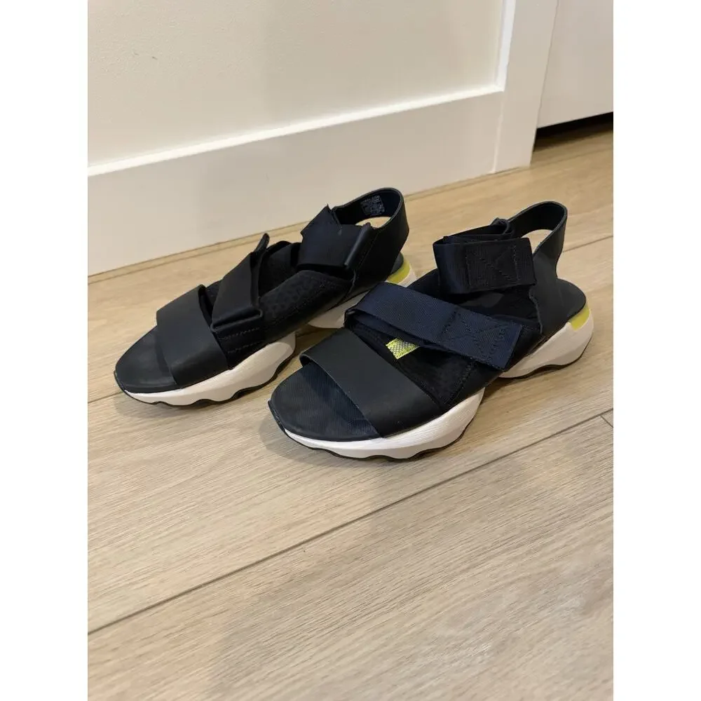 Sorel Kinetic Impact Sandal Black Neon Leather Breathable Open Shoes 7.5